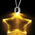 Light Up Necklace - Acrylic Star Pendant - Amber
